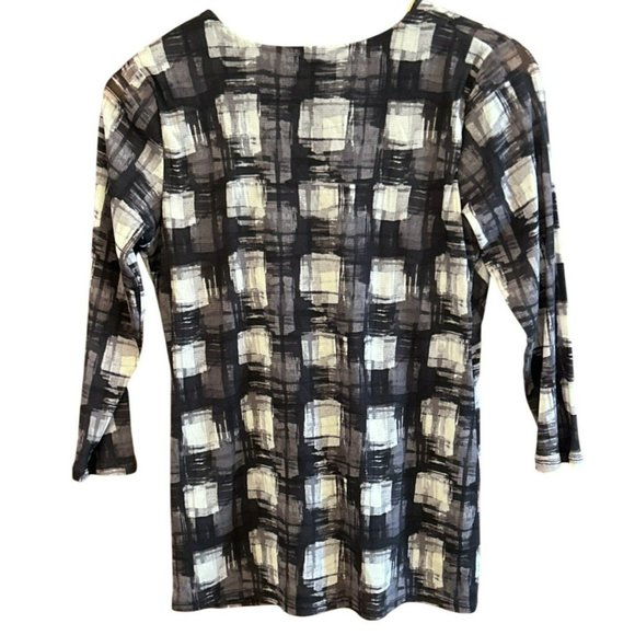 Y2K Axcess By Liz Claiborne Back White Plaid Print Babydoll Blouse Size Small - Picture 4 of 6